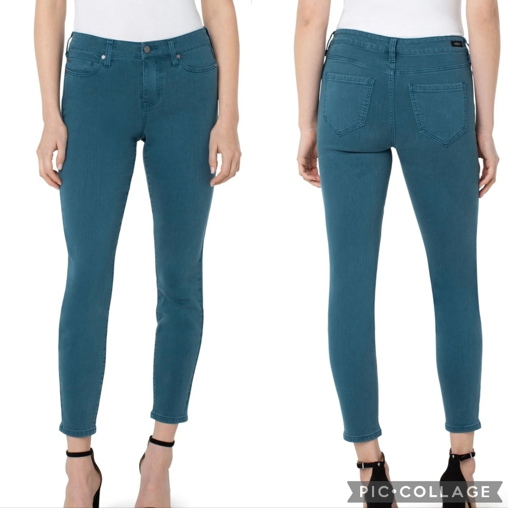 Liverpool Abby Ankle Skinny Jeans Size 12 / 31 Jet Stream Blue (Teal) Stretch